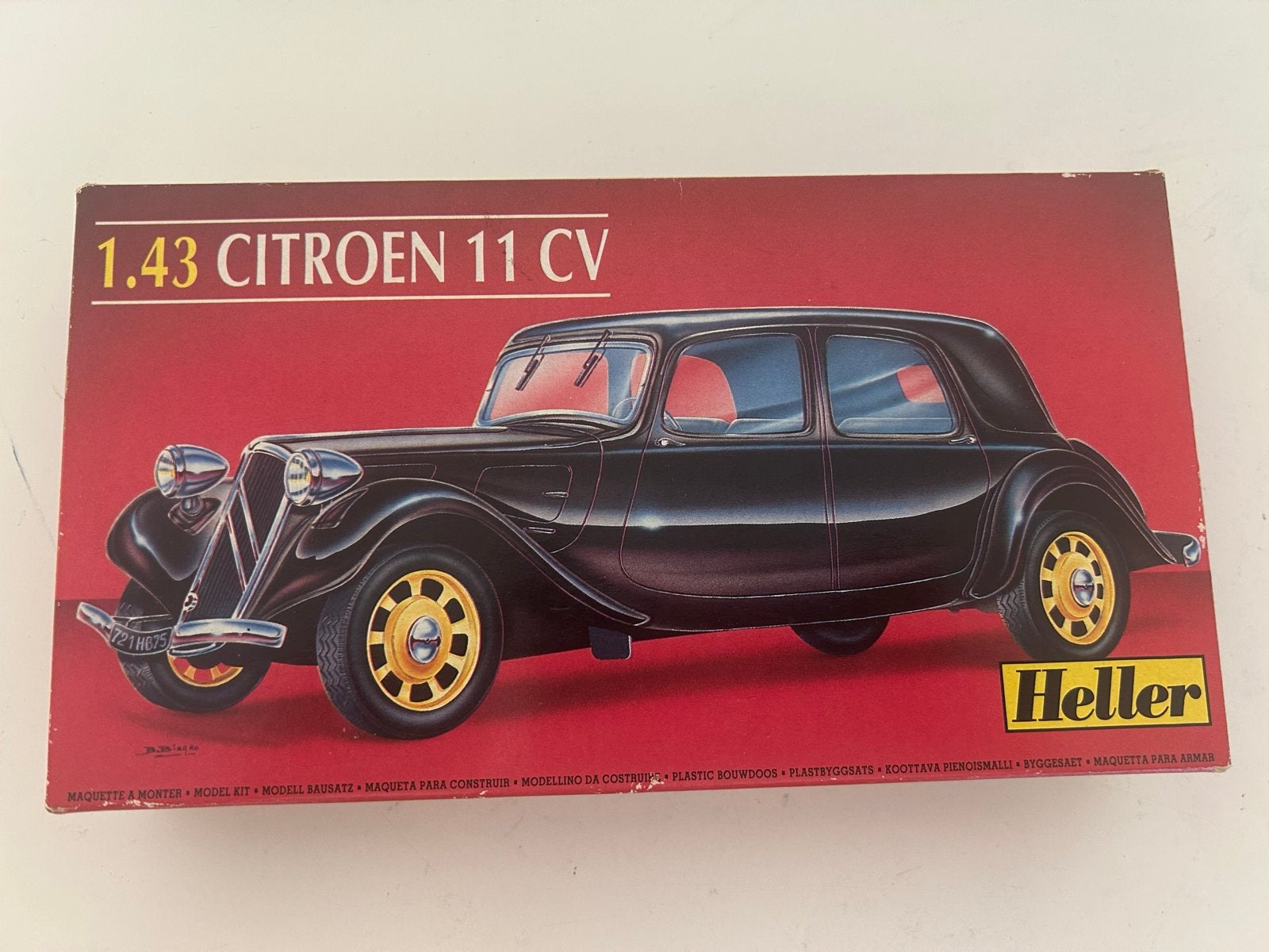 Heller 1:43 Citroën 11 CV Modelbouwkit - Nieuwstaat, 1:50 of kleiner, Auto, Nieuw, Ophalen of Verzenden