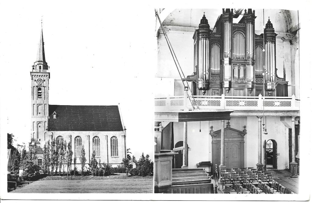 Middenbeemster Ned Herv Kerk exterieur interieur orgel, Ophalen of Verzenden, 1940 tot 1960, Gelopen, Noord-Holland