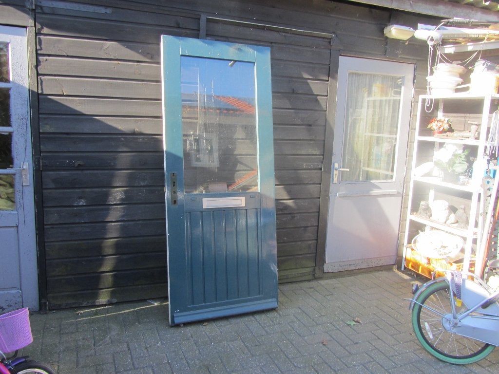 te koop Gebruikte merbau buitendeur 87 x 210 mm, Ophalen, Gebruikt, 80 tot 100 cm, Buitendeur