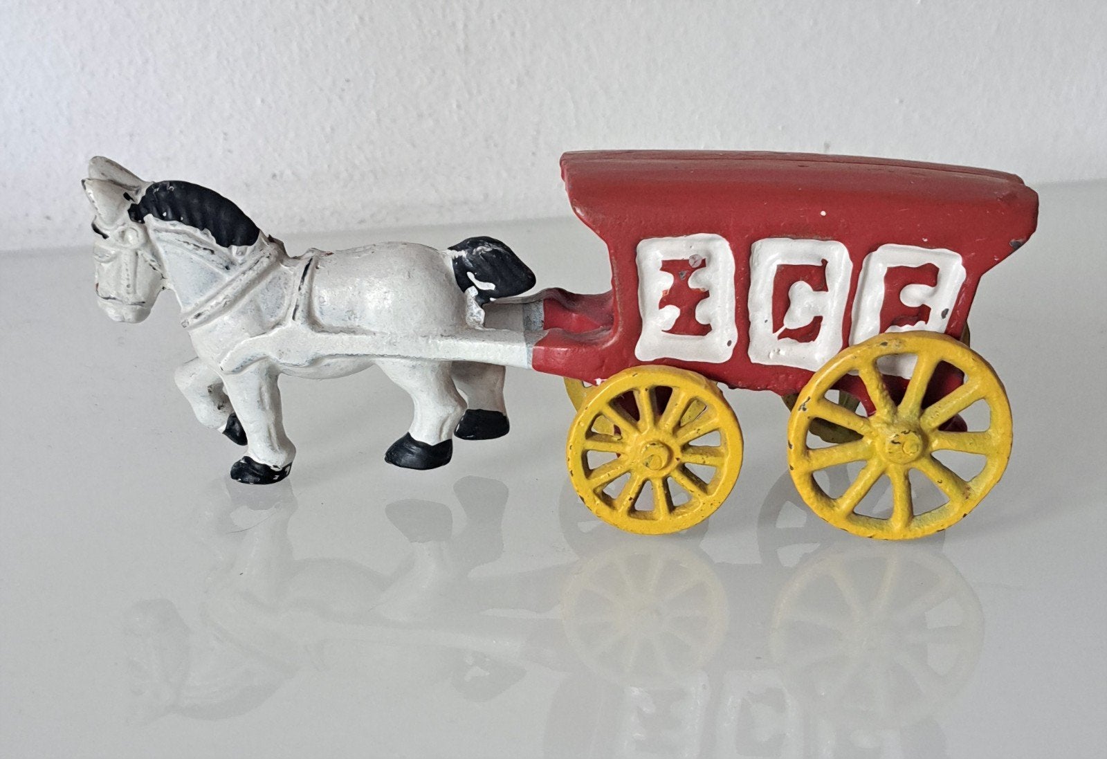 Antieke gietijzeren paard en wagen - IJskar, Ophalen of Verzenden