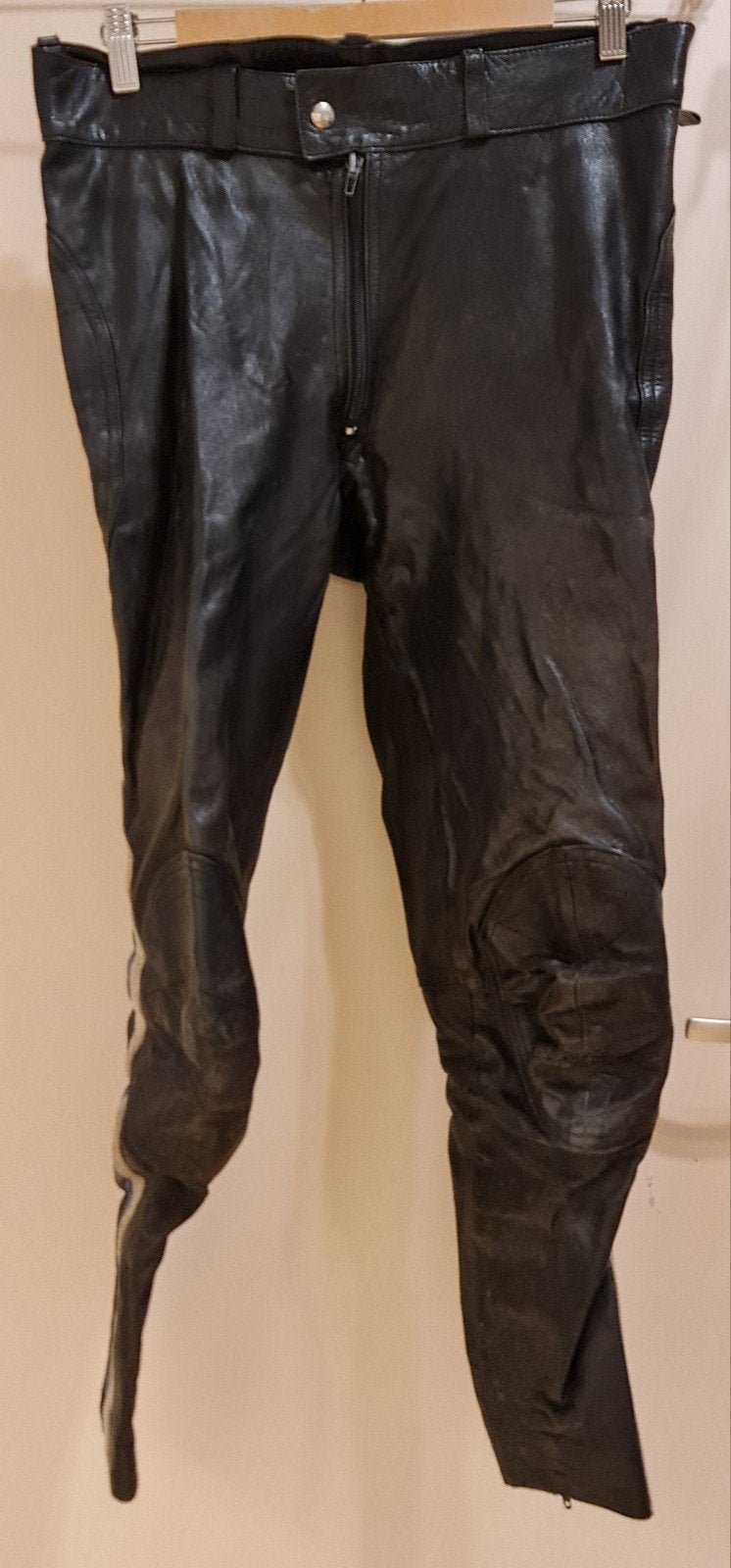 Damen Leathers Leren Motorbroek - Zwart met blauwe streep, Motoren, Kleding | Motorkleding, Ophalen of Verzenden