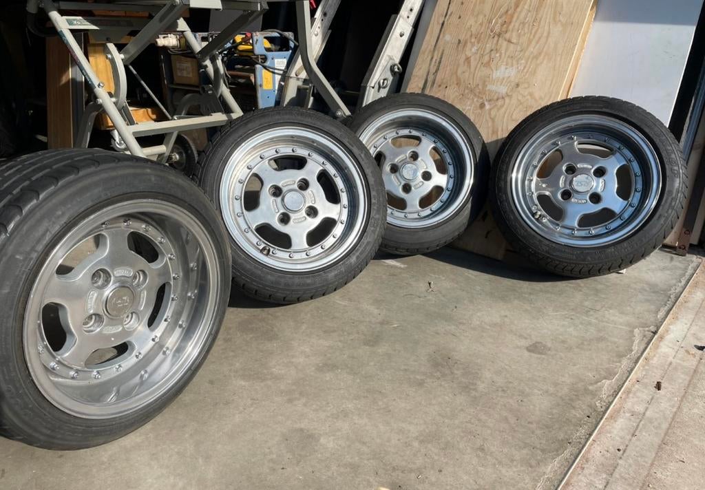 Mohags 13 inch velgen 4x100 7j&8j et26&et20'., Ophalen, Gebruikt, 15 inch, Banden en Velgen
