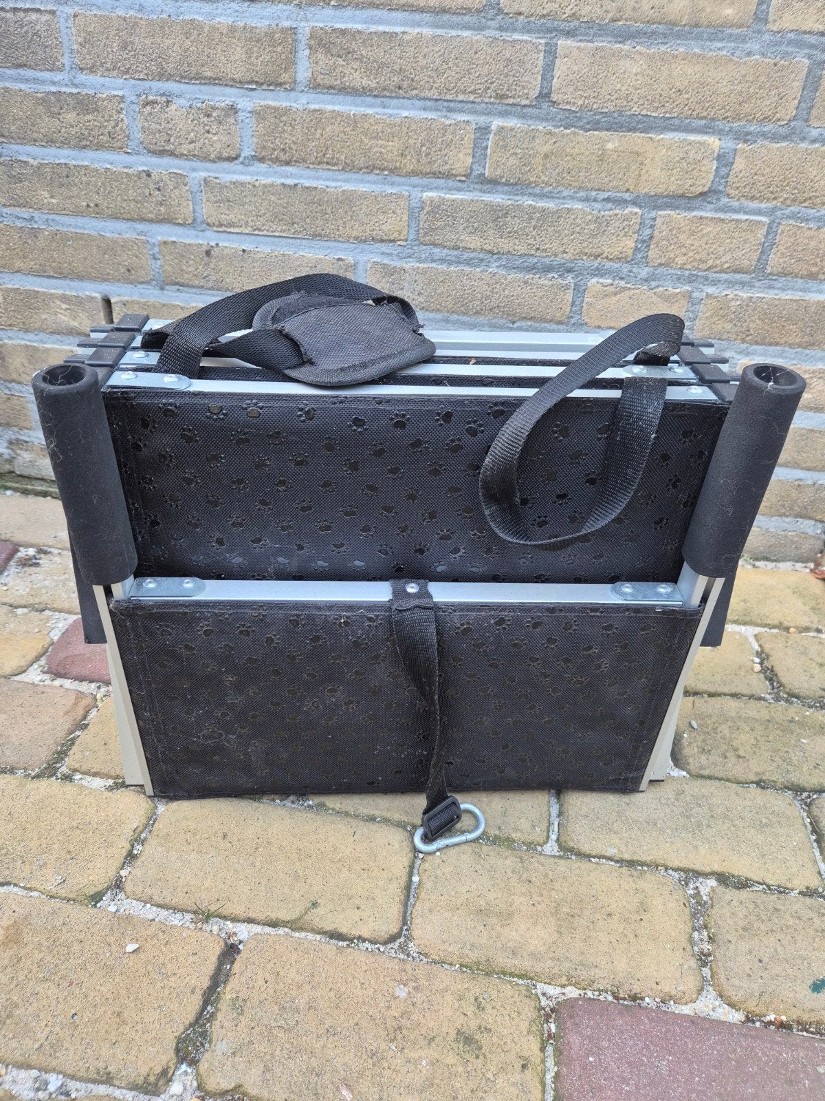 Autotrapje voor de hond., Ophalen