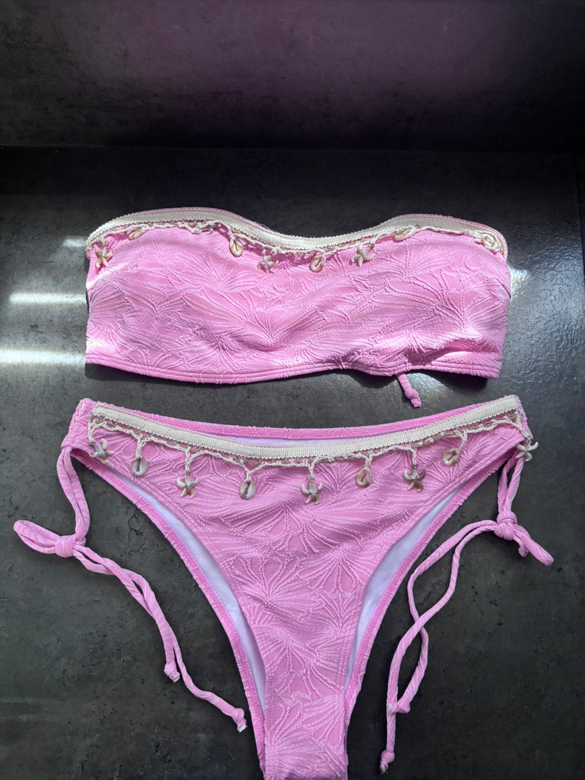 Boho ibiza bikini roze schelpjes nieuw, Ophalen of Verzenden, Nieuw, Roze, Bikini