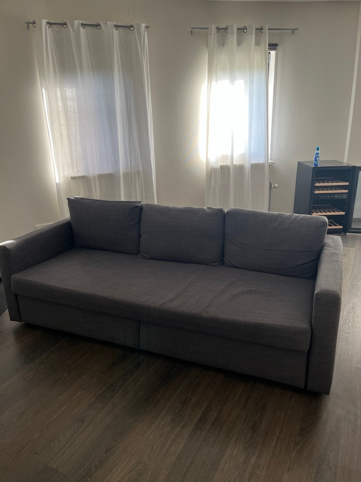Ikea slaapbank met opbergruimte - grijs, Ophalen, Gebruikt, Tweepersoons, Overige maten