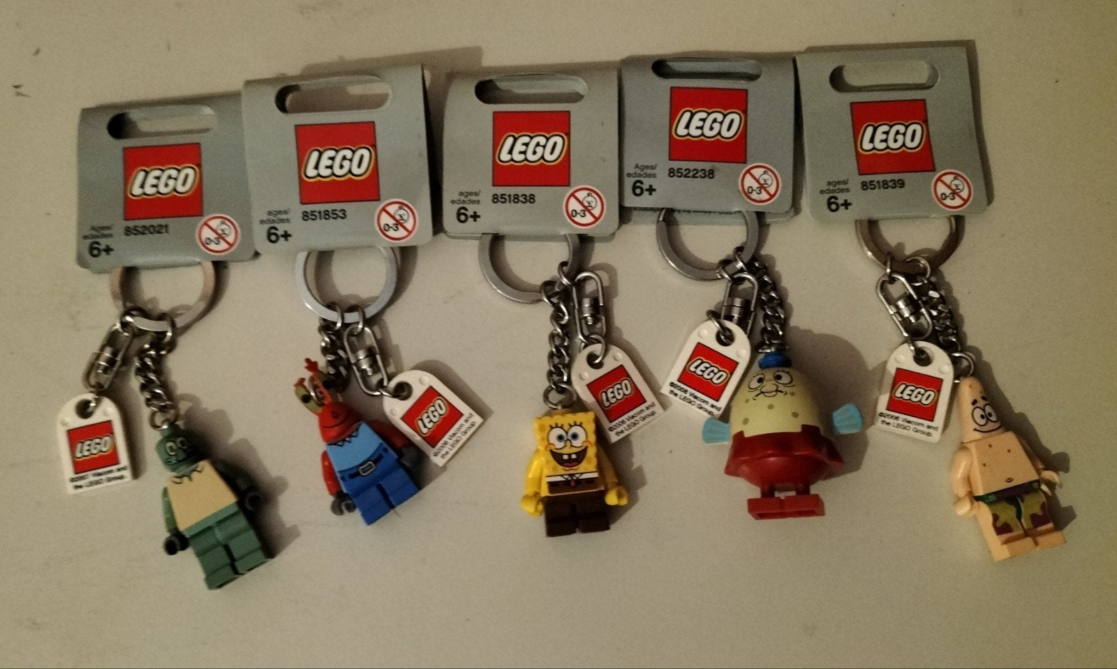 LEGO Spongebob Sleutelhangers - Set van 5, Kinderen en Baby's, Speelgoed | Bouwstenen, Nieuw, Overige merken, Ophalen of Verzenden