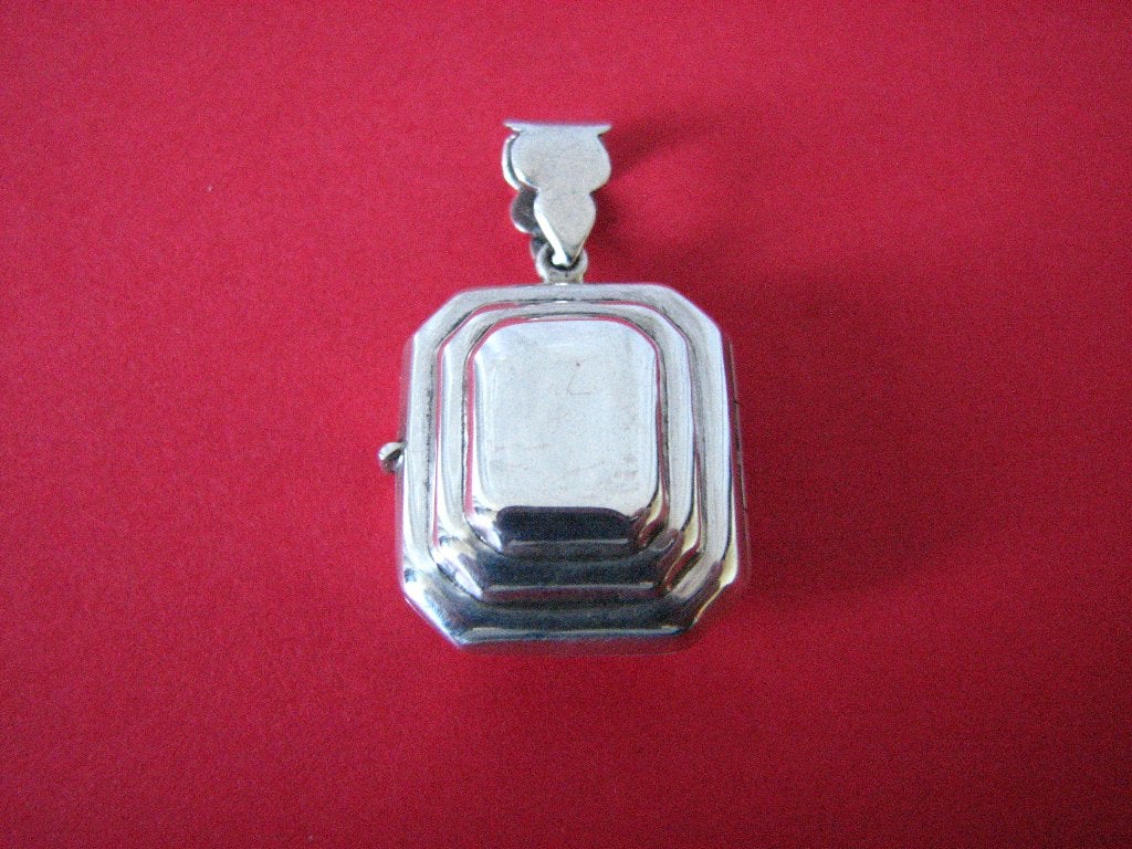 Mooi Apart Zilveren Art Deco Medaillon, Verzenden, Zilver, Hanger