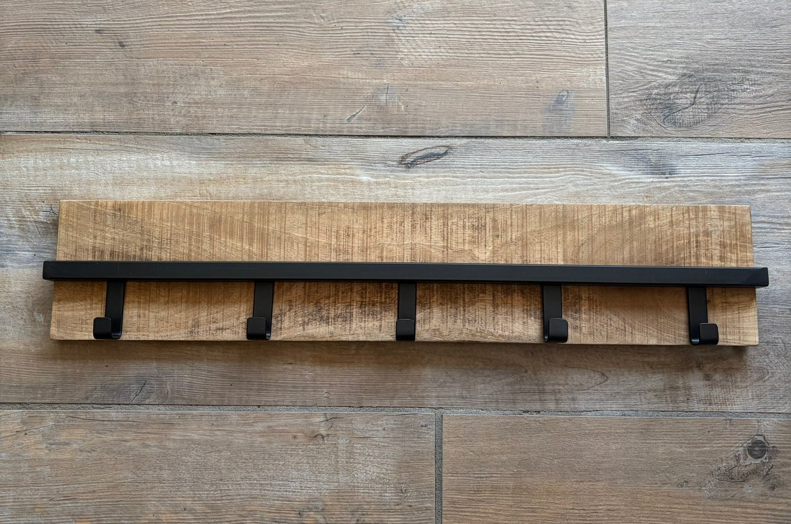 Kapstok mango hout, metalen haken ZGAN, Zo goed als nieuw, Minder dan 100 cm, Hout, Ophalen