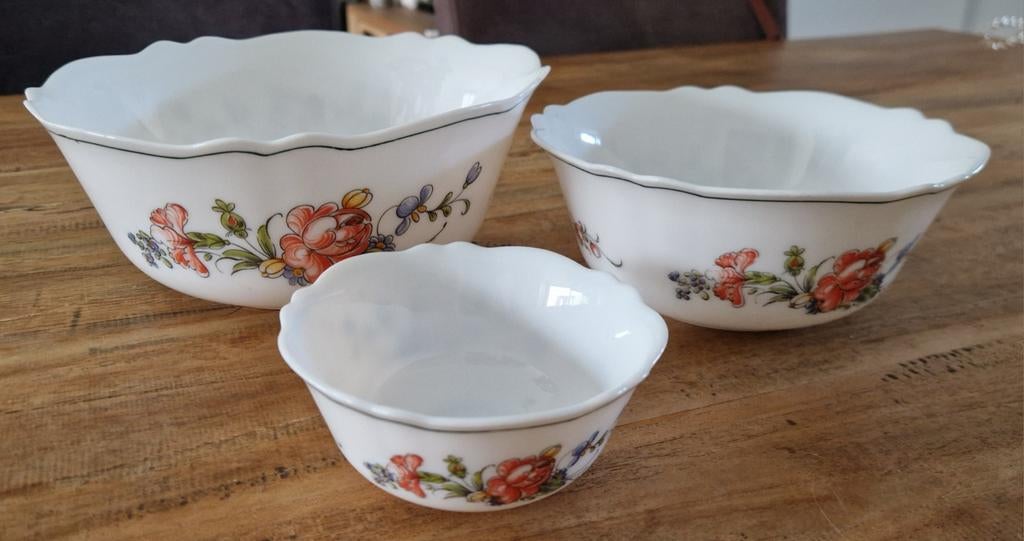 3 Arcopal schalen, Ophalen of Verzenden, Gebruikt, Overige stijlen, Schaal of Schalen