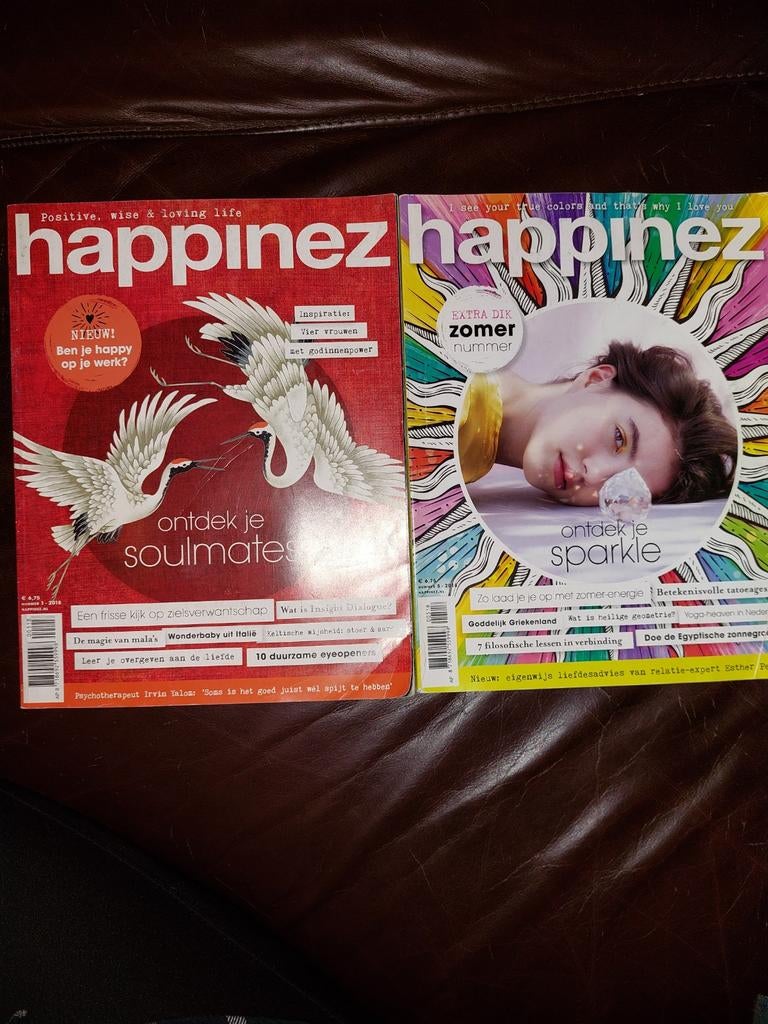 Happinez tijdschriften - 2 stuks uit 2018, Boeken, Tijdschriften en Kranten, Verzenden, Gelezen, Lichaam en Geest