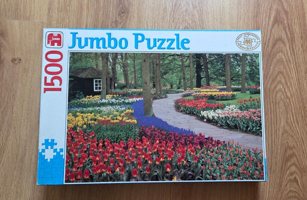 Jumbo Legpuzzel 1500 stukjes - Bloementuin, Ophalen, 500 t/m 1500 stukjes, Gebruikt, Legpuzzel