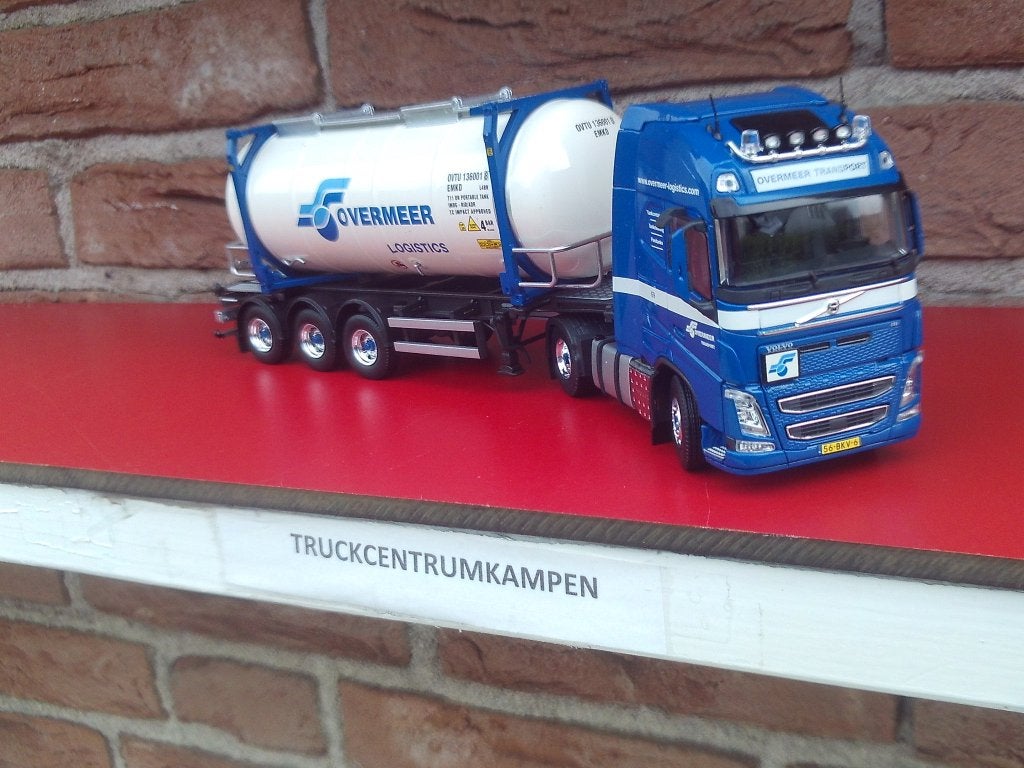 Tekno  Volvo  FH4  Globetrotter  van  Overmeer., Hobby en Vrije tijd, Modelauto's | 1:50, Ophalen of Verzenden, Nieuw, Bus of Vrachtwagen