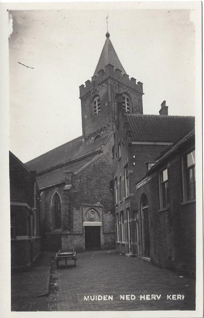 Muiden (N.H.) Ned. Herv. Kerk, Fotokaart van der List, 1935, Ophalen of Verzenden, 1920 tot 1940, Ongelopen, Noord-Holland