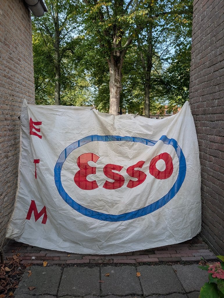 Originele vlag Esso tankvaart maatschappij  E T M tankers, Verzamelen, Ophalen of Verzenden, Gebruikt, Overige typen