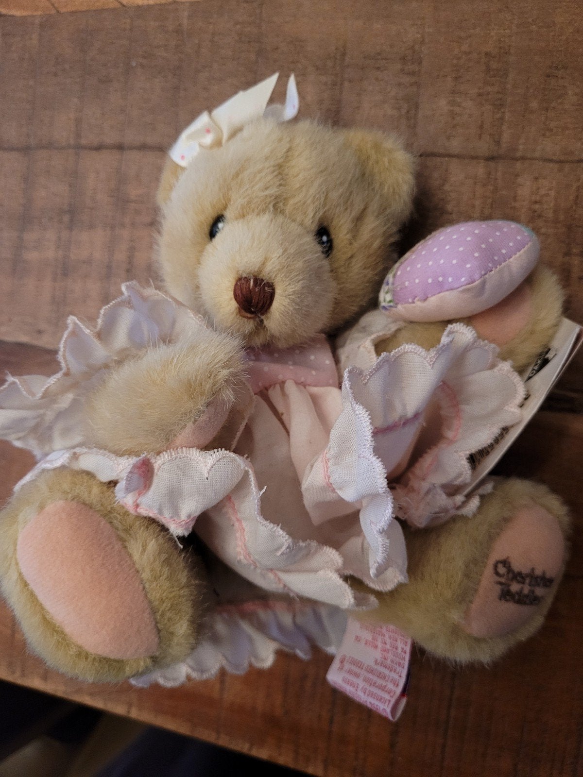 Cherished Teddies Knuffelbeer met Roze Jurk, Verzamelen, Beren en Cherished Teddies, Ophalen of Verzenden, Zo goed als nieuw, Stoffen beer