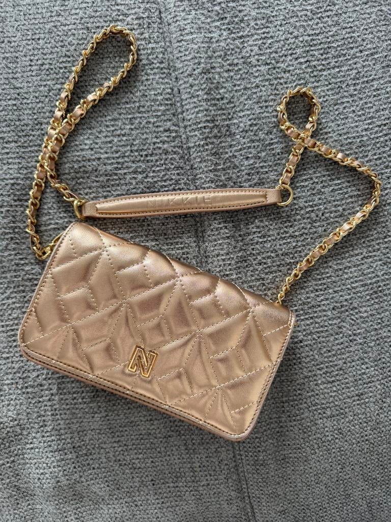 Nikkie abby metallic bag rose gold, Ophalen of Verzenden, Zo goed als nieuw, Roze