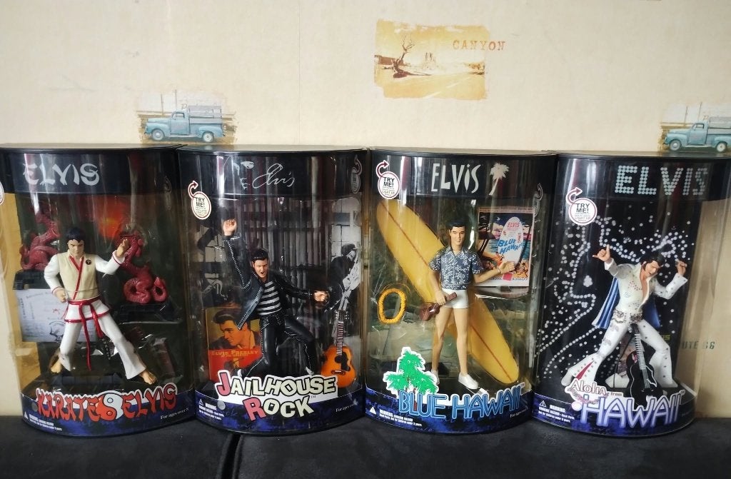 Complete Set van 4 prachtige ELVIS PRESLEY Poppen., Ophalen of Verzenden, Zo goed als nieuw, Pop, Beeldje of Miniatuur