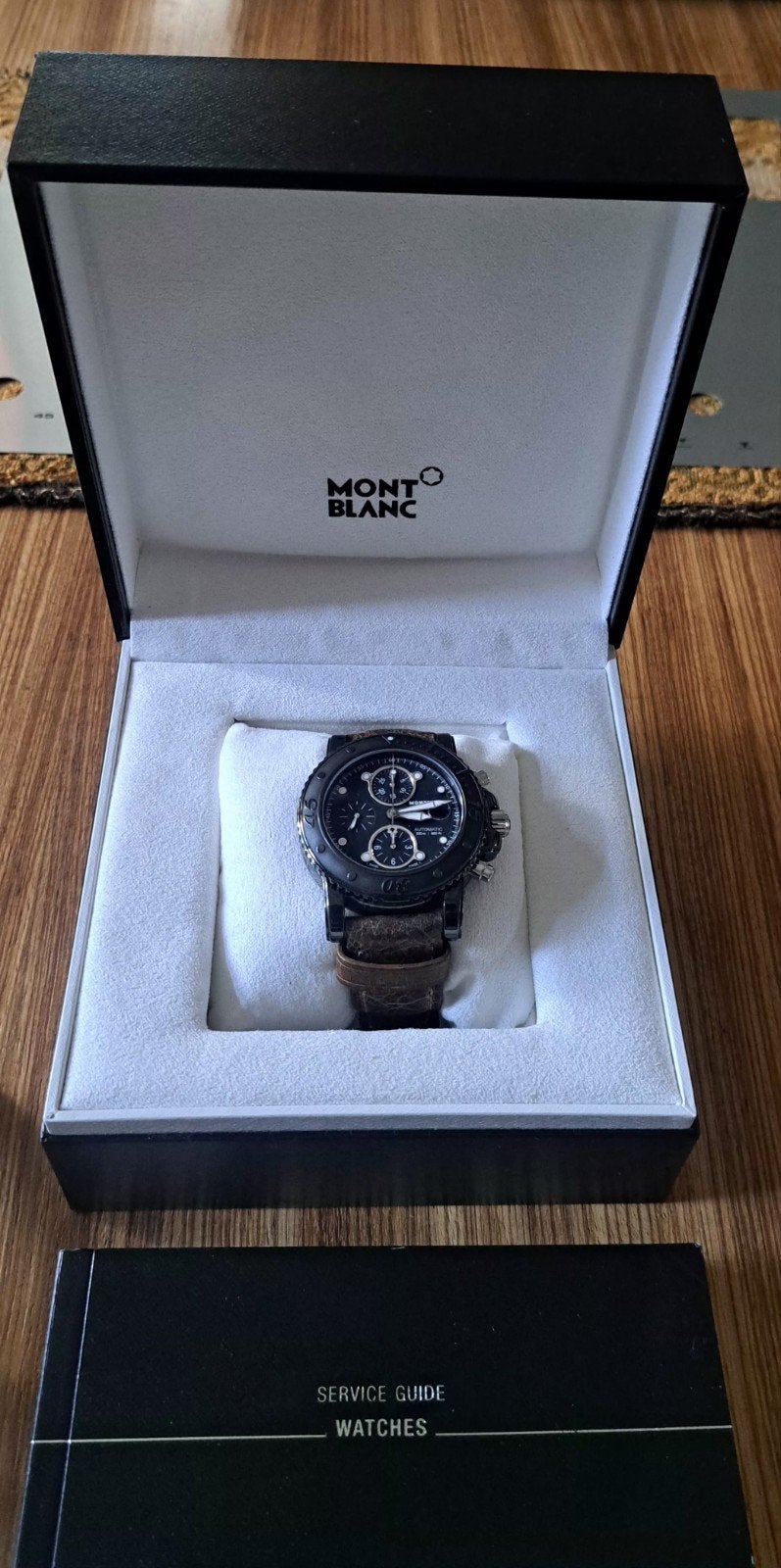 Montblanc Sportchrono Black Edition, Sieraden, Tassen en Uiterlijk, Ophalen of Verzenden, Zo goed als nieuw, Leer, Overige merken