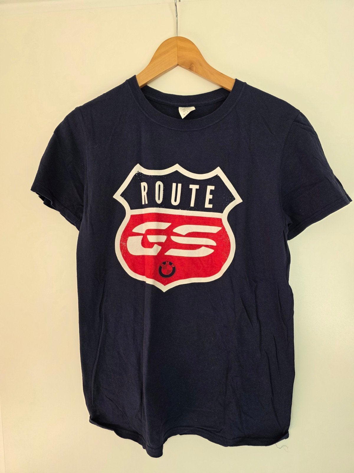 Uniek Donkerblauw Unisex T-shirt met BMW GS Route Logo, Blauw, BMW, Ophalen of Verzenden, Gedragen