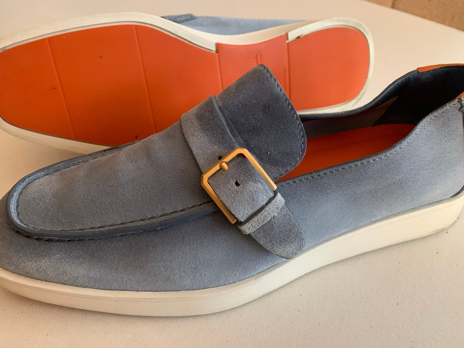 Santoni Loafers - Stijlvolle Herenschoenen Maat 43, Kleding | Heren, Ophalen of Verzenden, Zo goed als nieuw, Blauw, Loafers