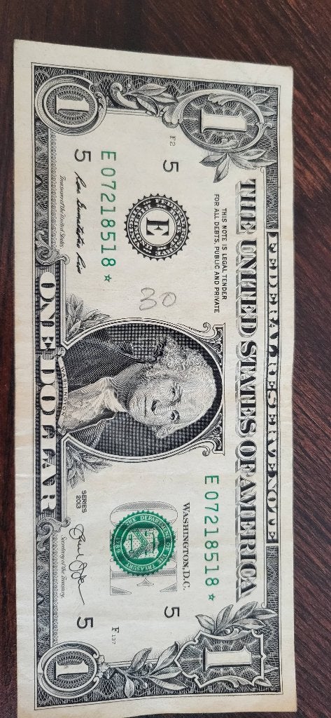 One dolar serie 2013 papier, Ophalen of Verzenden, Noord-Amerika, Los biljet