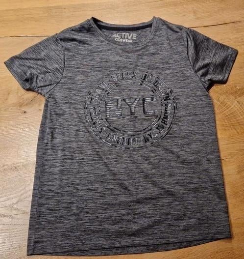 NIEUW Grijs Sportshirt - gymshirt, jongen, maat 140, Active, Ophalen of Verzenden, Jongen, Nieuw