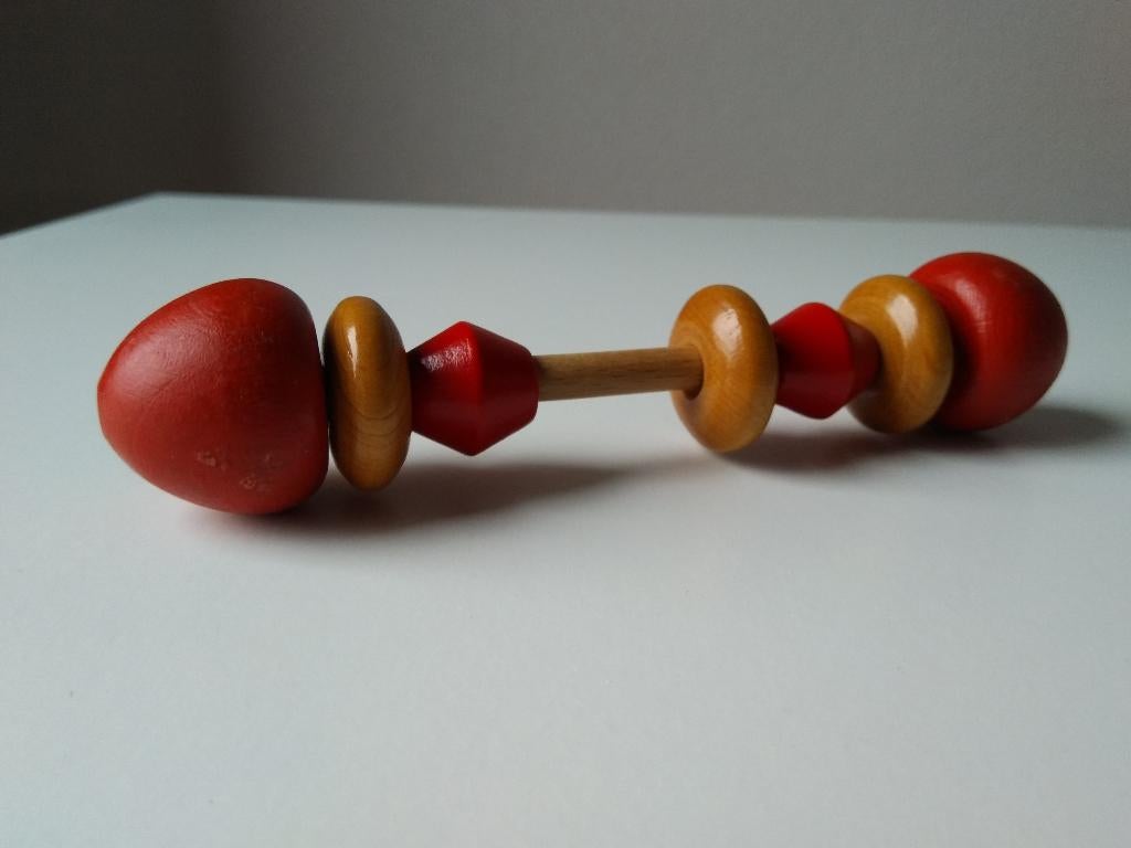 vintage houten rammelaar jaren 50/60, Kinderen en Baby's, Ophalen of Verzenden, Gebruikt, Overige typen