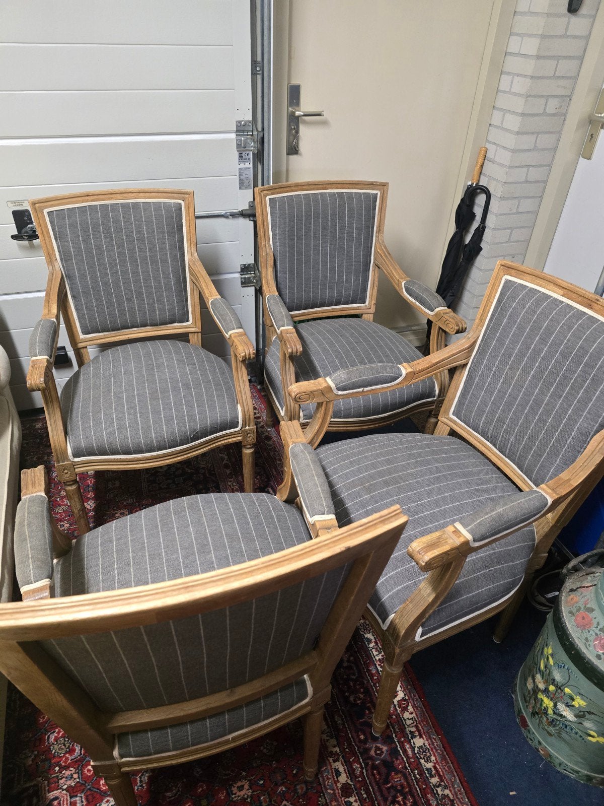 4 eiken van roon eetkamerstoelen, Huis en Inrichting, Fauteuils, Ophalen, Zo goed als nieuw, Minder dan 75 cm, 50 tot 75 cm