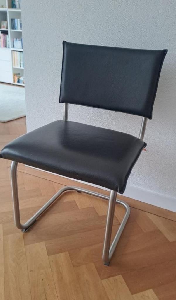 JESS DESIGN EETKAMERSTOEL 2st, Ophalen, Twee, Zwart, Leer