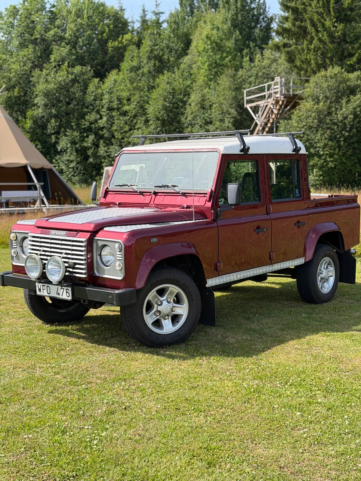 Landrover Defender 110 crew cab 2004 pick up, Zwart, Leder en Stof, Defender, Vierwielaandrijving