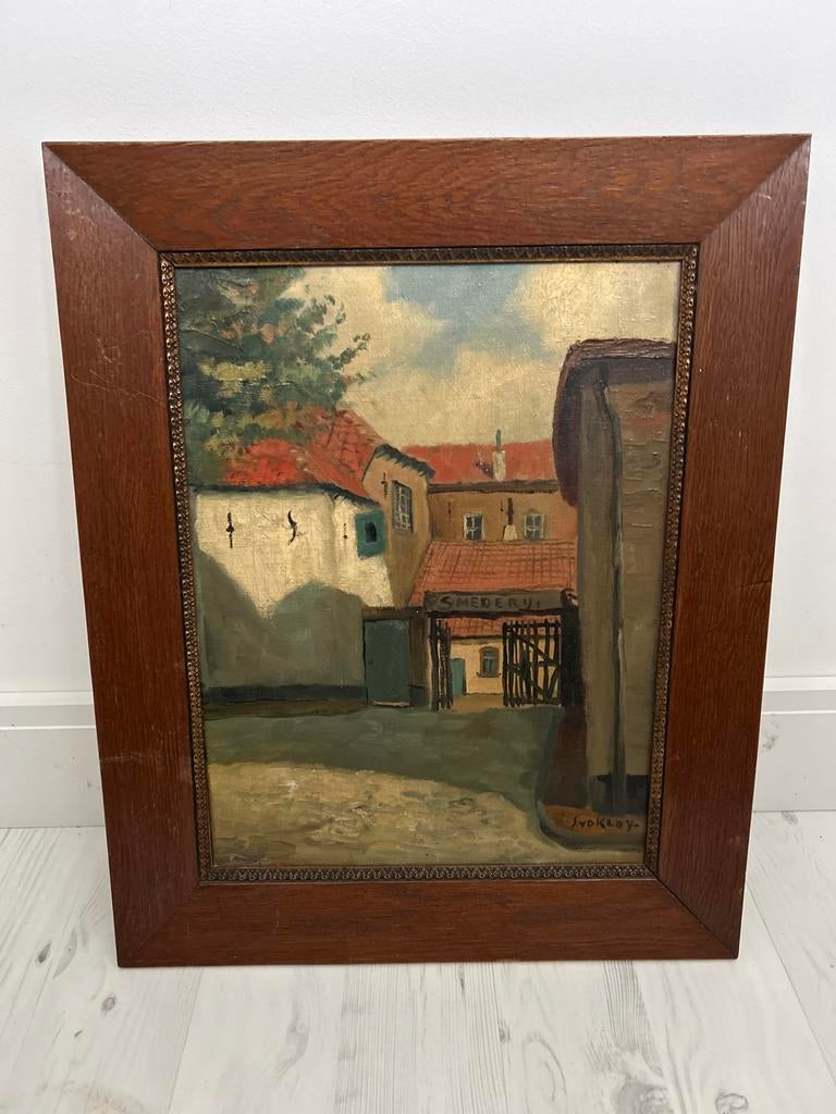 Olieverfschilderij van jan van der kley 40x50cm, Ophalen of Verzenden