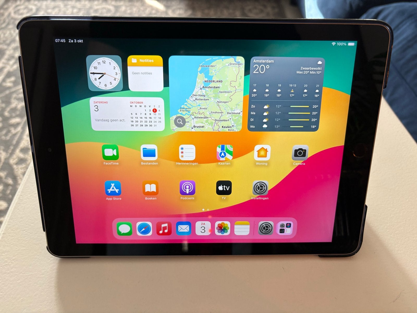 Apple iPad (2018, 6e generatie) 32GB Wi-Fi Grijs met hoes, Computers en Software, 10 inch, Gebruikt, 32 GB, Apple iPad