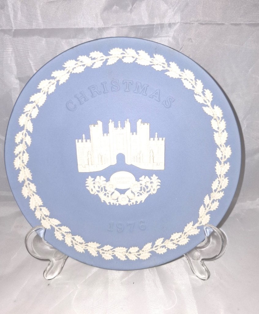 Wedgwood Jasperware Blue Kerstbord 1976 Hampton Court, Ophalen of Verzenden