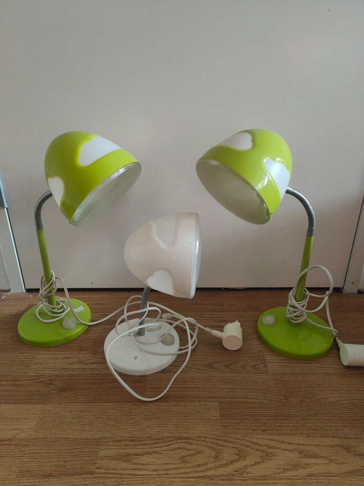 3x IKEA Skojig Tafellampen - Groen en Wit, Huis en Inrichting, Ophalen, Meerkleurig, Met schakelaar, Kinderlamp