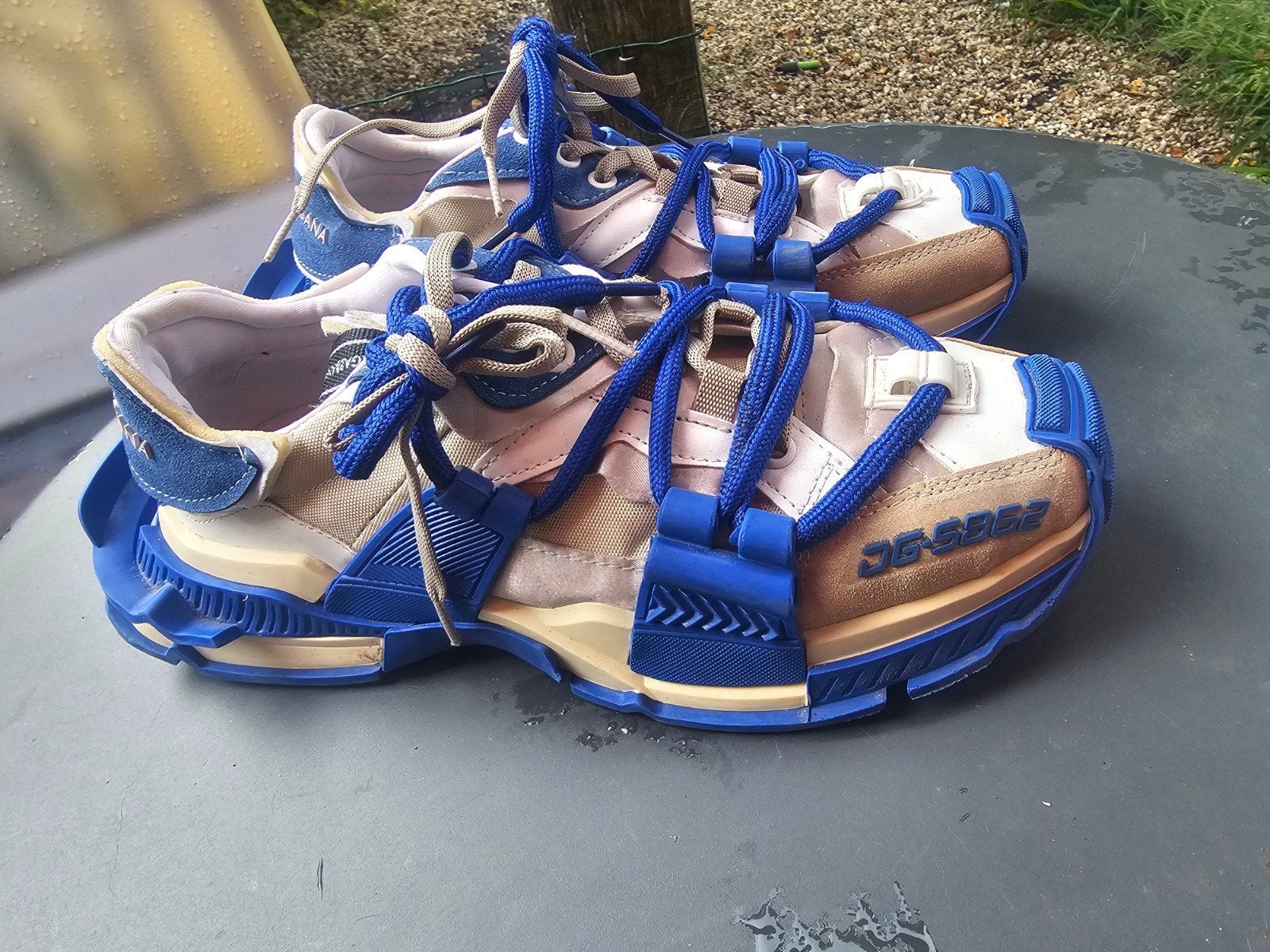 Dolce & Gabbana Sneakers - Blauw/Beige, Ophalen of Verzenden, Zo goed als nieuw, Blauw