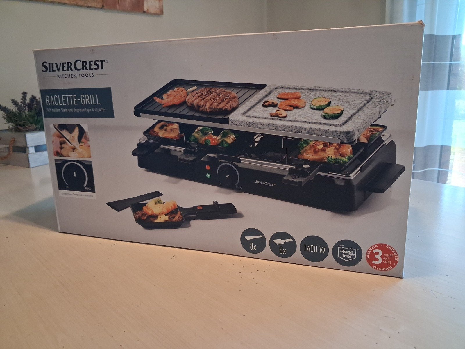 SilverCrest Raclette-Grill met natuursteen en grillplaat, Witgoed en Apparatuur, Ophalen, Nieuw, Uitneembare binnenpan