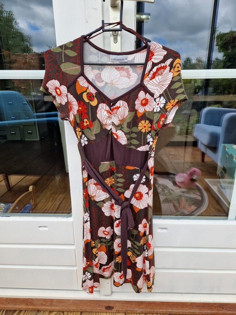 Bruin gebloemd jurkje, Kleding | Dames, Jurken, Bruin, Ophalen of Verzenden, Clockhouse, Maat 34 (XS) of kleiner