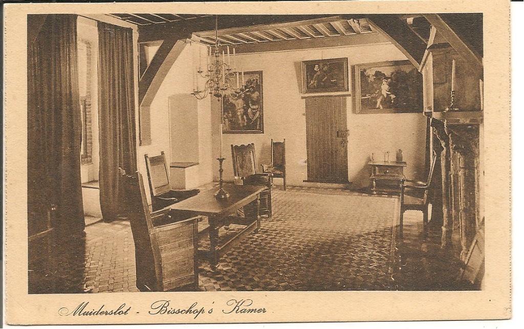 Muiderslot  Bisschop's Kamer.  Muiden., Ophalen of Verzenden, 1940 tot 1960, Ongelopen, Noord-Holland