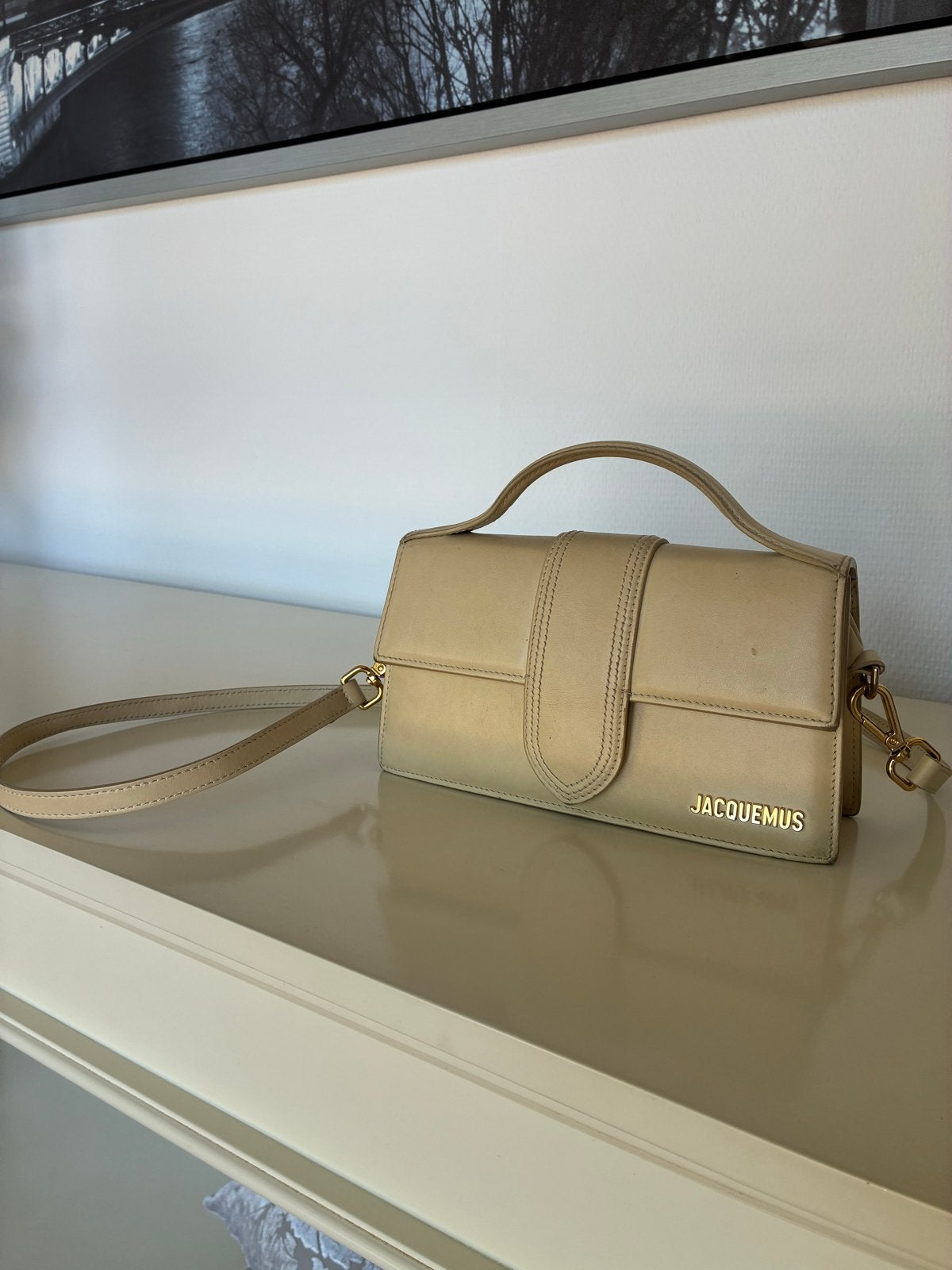 Jacquemus Le Sac Ciuciu - Beige Schoudertasje, Sieraden, Tassen en Uiterlijk, Tassen | Damestassen, Ophalen of Verzenden, Gebruikt