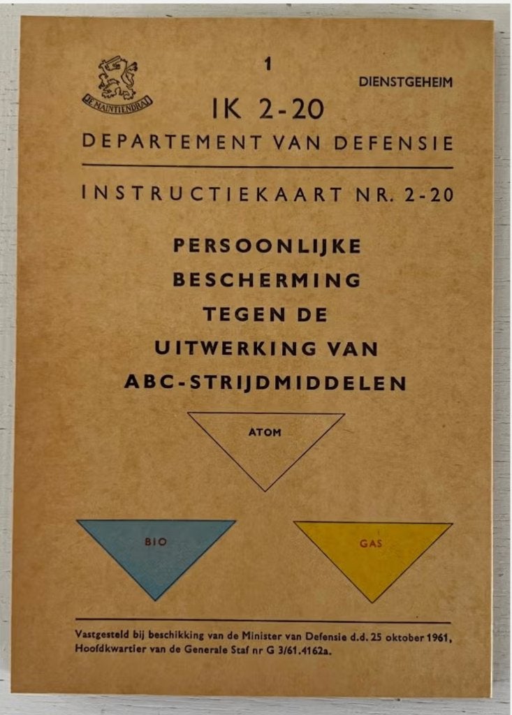 Militair Instructiekaart IK 2-20 dienstgeheim document 1961, Verzamelen, Ophalen of Verzenden, Overige soorten, Nederland, Overige typen