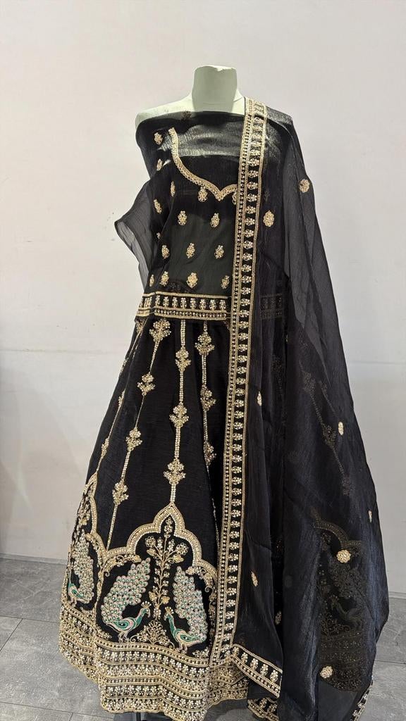 Lehenga, Ophalen of Verzenden, Nieuw, Zwart, Galajurk