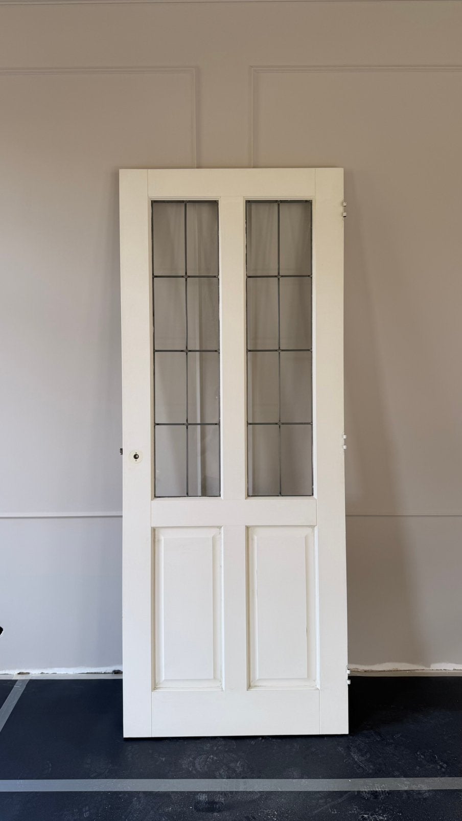 Binnendeur 3-paneel met glas in lood | 83x209.3 cm, Ophalen, Gebruikt, 80 tot 100 cm, Binnendeur
