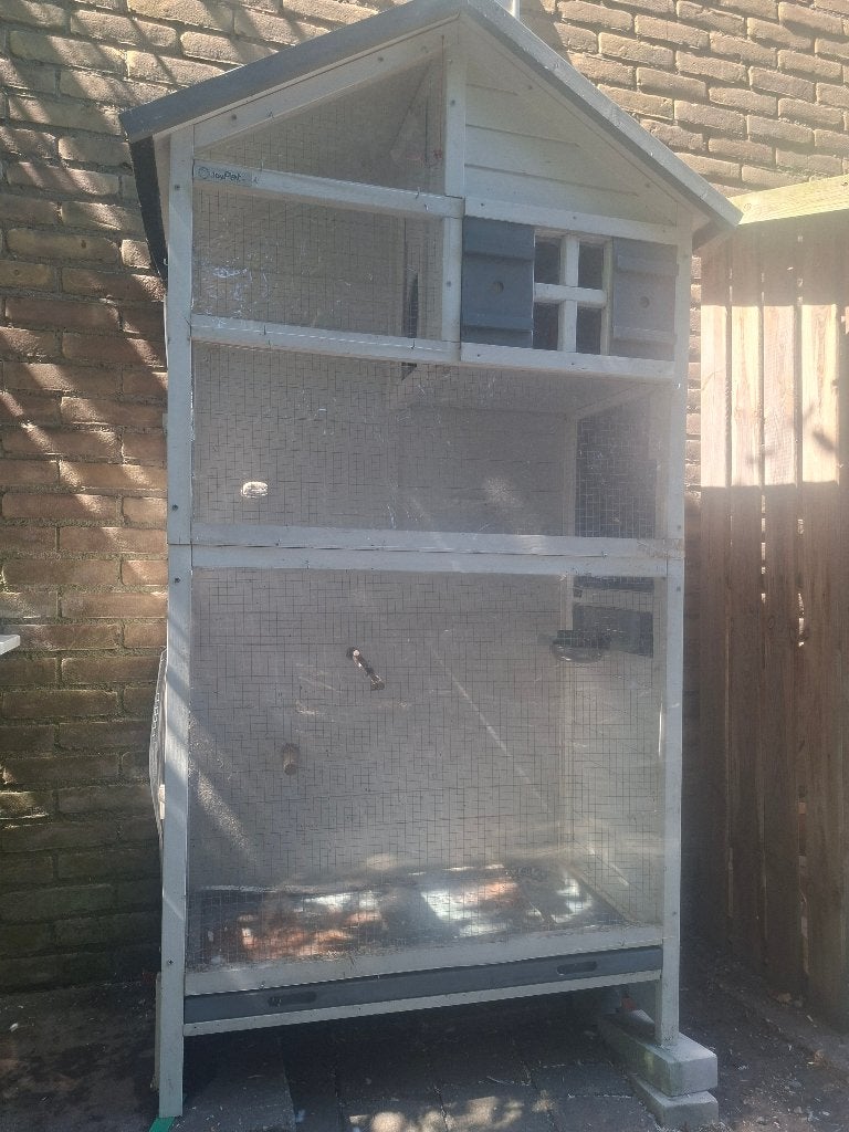 Vogel voilere (Schoonmaak nodig maar stevige staat), Ophalen, Gebruikt, Hout, Vogelkooi