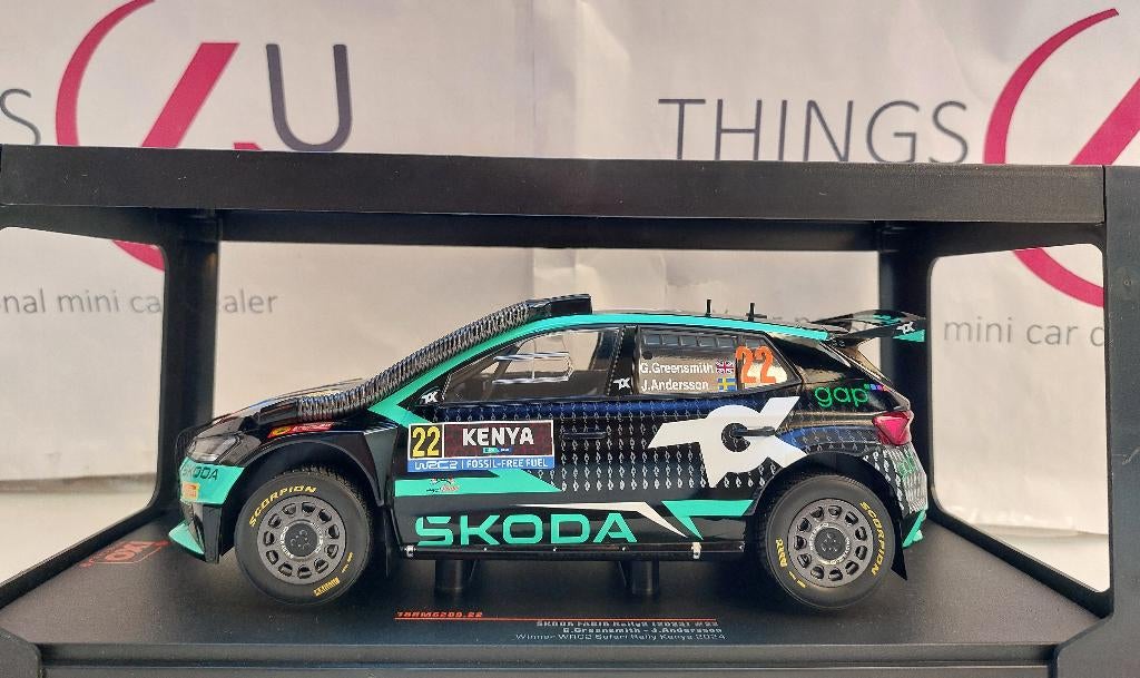 Ixo 1:18 Skoda Fabia Rally2 winnaar WRC2 Safari Rally Kenya, Hobby en Vrije tijd, Modelauto's | 1:18, Ophalen of Verzenden, Nieuw