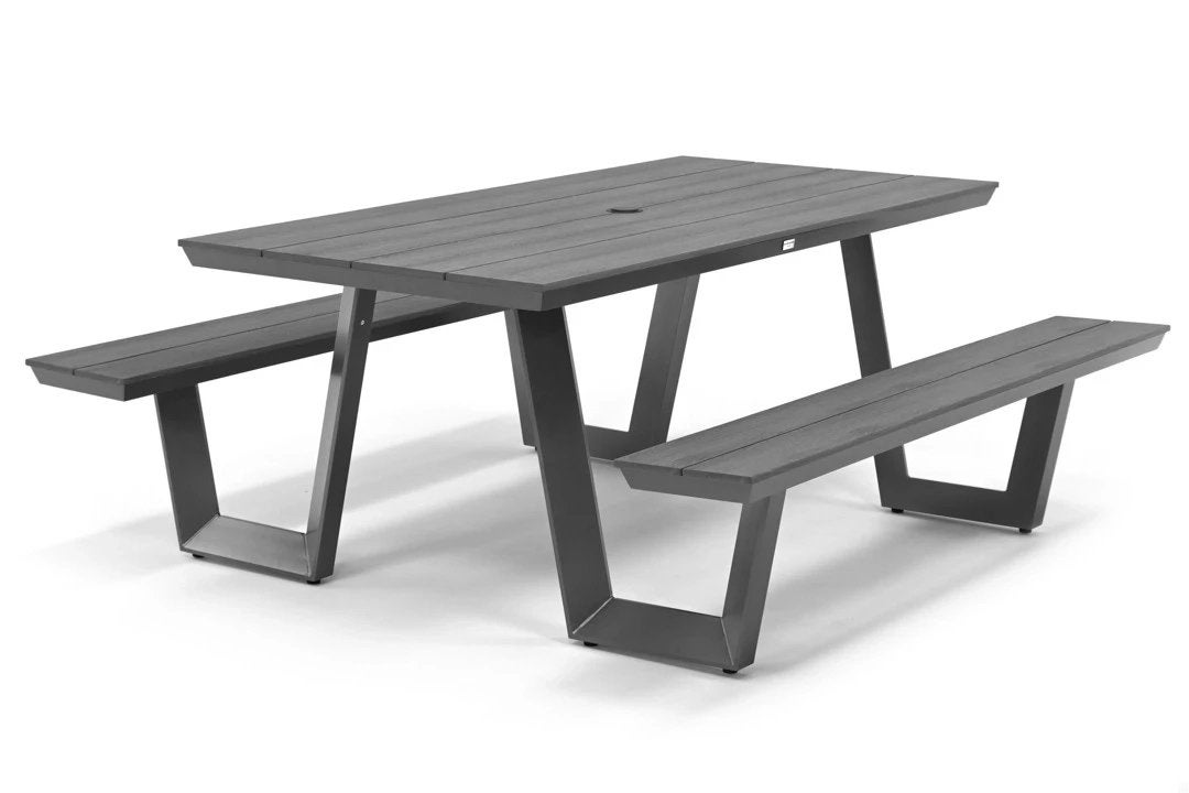 Nieuwe aluminium picknickbank / picknicktafel, Ophalen, Zo goed als nieuw, Rechthoekig, Aluminium