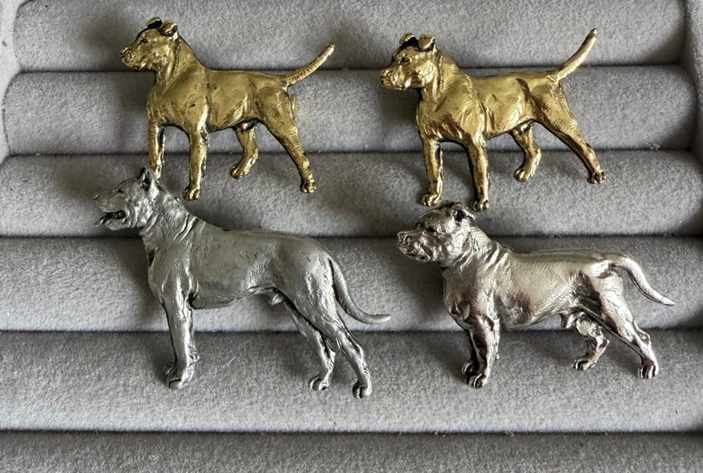 Pitbull speldjes, Ophalen of Verzenden, Zo goed als nieuw, Zilver, Overige materialen