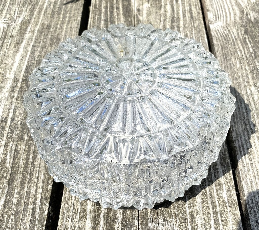 Leuke Vintage Plafondlamp RZB - retro mid century design, Vintage, Zo goed als nieuw, Plafondlamp, Glas