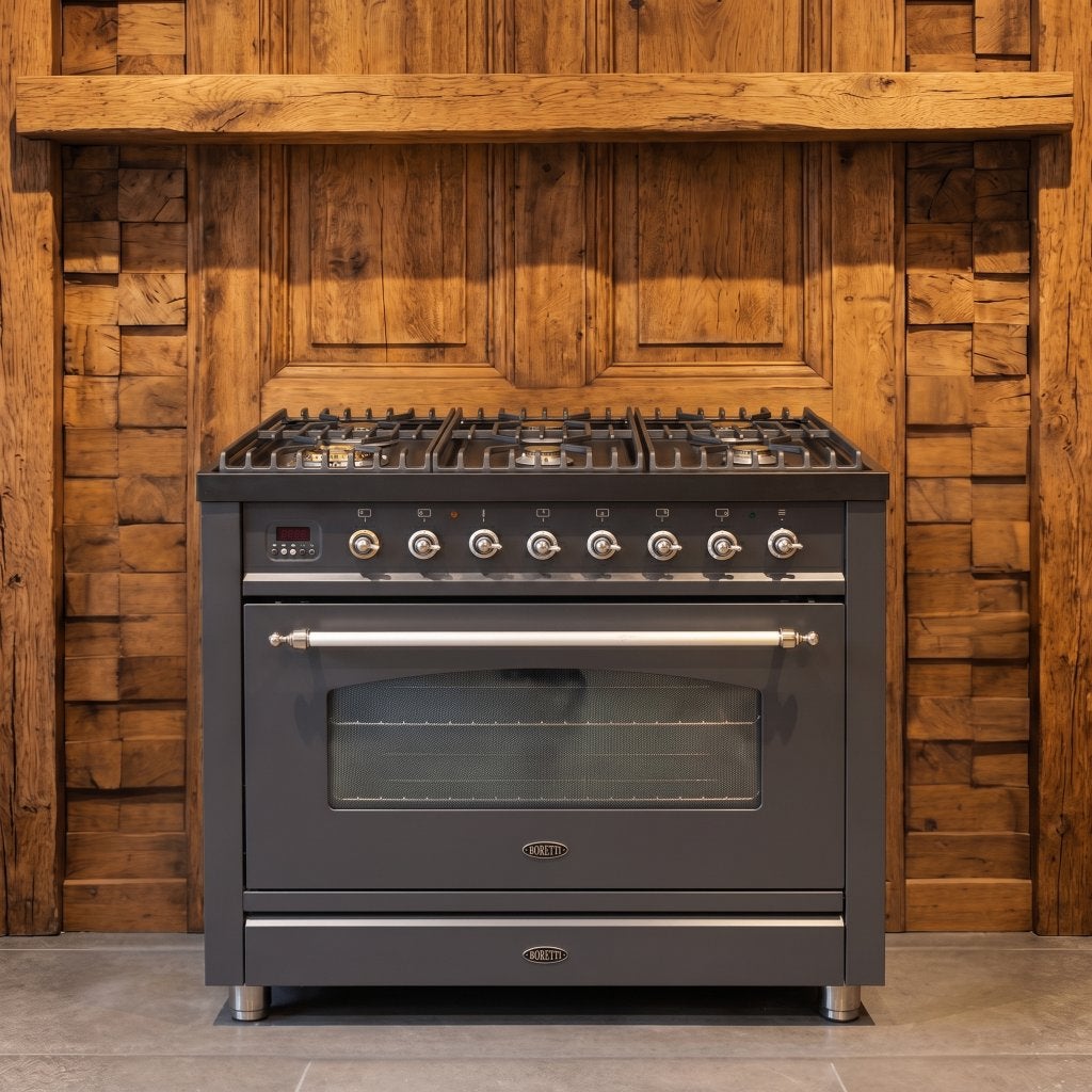 Boretti 90 cm · antraciet · 300 C oven -met conditierapport, Gebruikt, 60 cm of meer, Ophalen of Verzenden, Gas