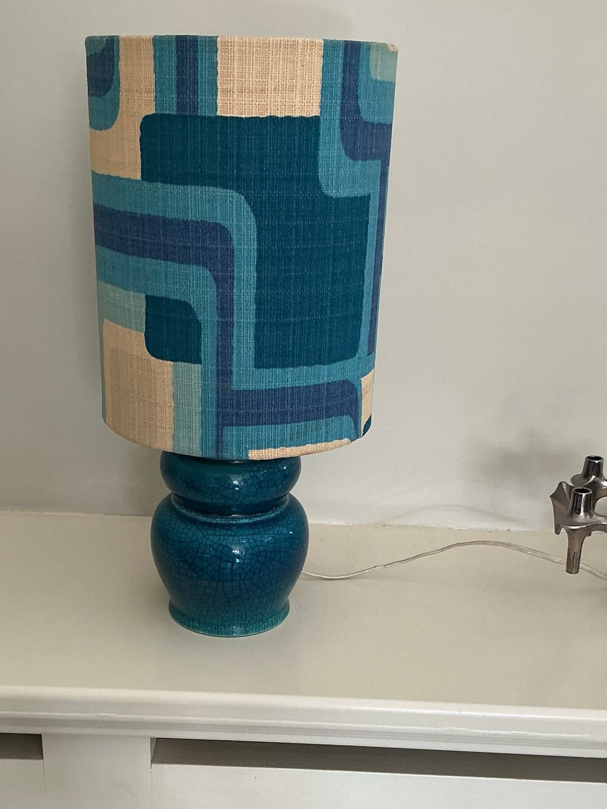 Retro Tafellamp Orgineel uit de Sixties., Overige materialen, Gebruikt, Ophalen of Verzenden, Minder dan 50 cm