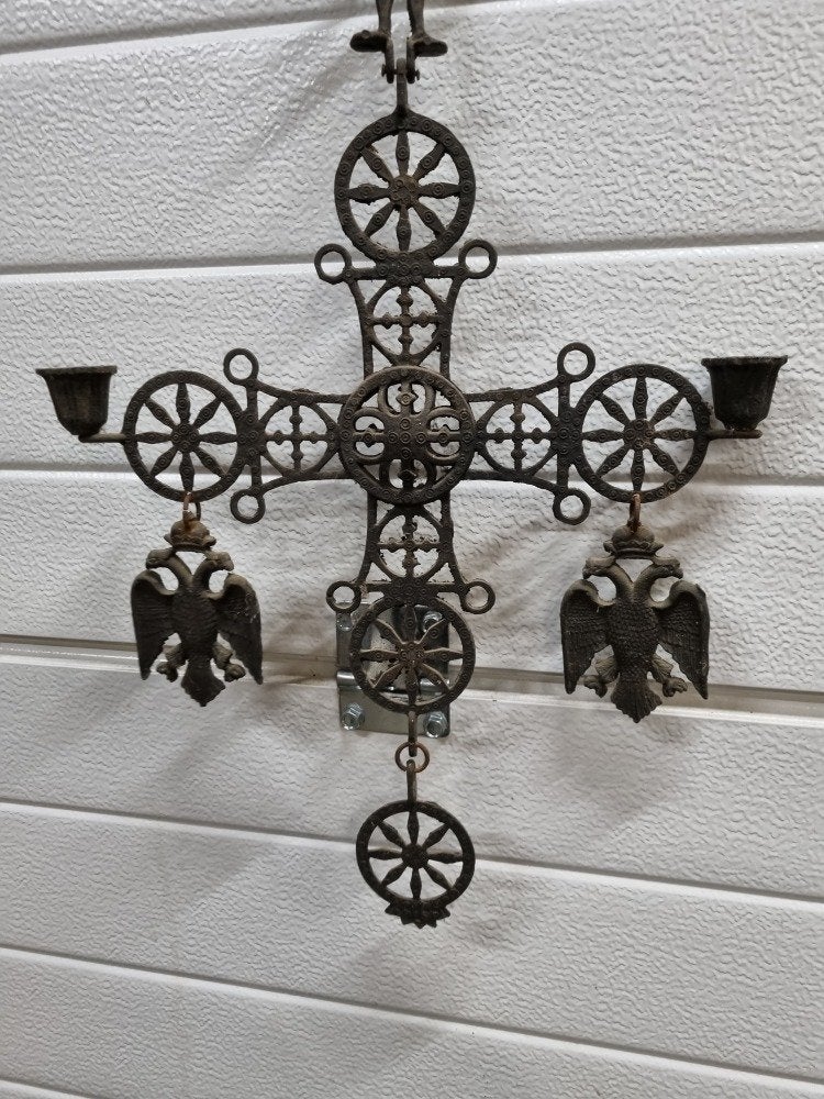 byzantijnse kandelaar kruis  hangend, Ophalen of Verzenden